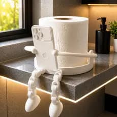Suporte Papel Higiênico com Pernas Articuladas Decoração Banheiro