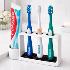 Porta Escova de Dente e Creme Dental Organizador de Banheiro Moderno Compacto e Higiênico
