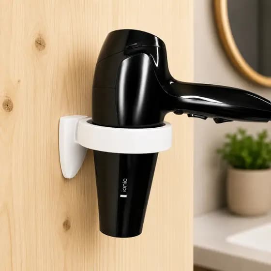Suporte para Secador de Cabelo de Parede Sem Furar Prático e Resistente e Compacto