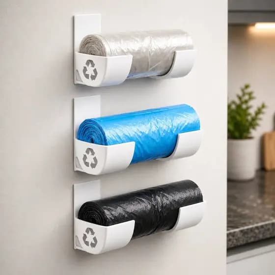 Suporte para Rolo de Saco de Lixo porta Prático e Resistente  organização saco Porta Sacola