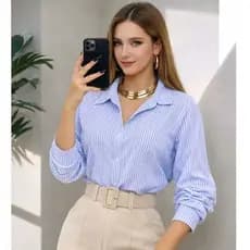 Camisa Social Feminina Manga Longa Listrada – Crepe Crepinho Não Amassa