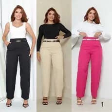 CALÇA SOCIAL ALFAIATARIA FEMININA COM  CINTURA ALTA COM BOLSO