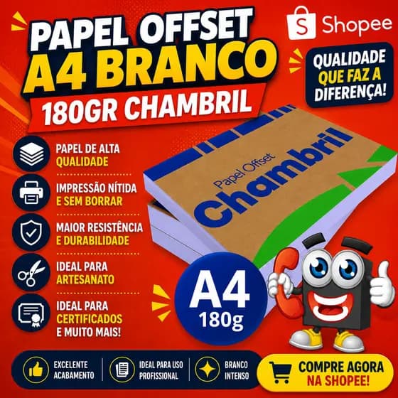 Papel Offset 180g A4 Branco 210x297 chambril folhas papel artesanato convite certificado/sacolinhas