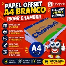Papel Offset 180g A4 Branco 210x297 chambril folhas papel artesanato convite certificado/sacolinhas