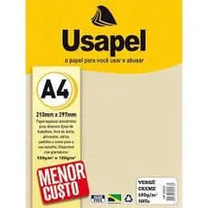 Papel Verge Creme A4 180G C/50 FLS Usapel P/CERTIFICADO