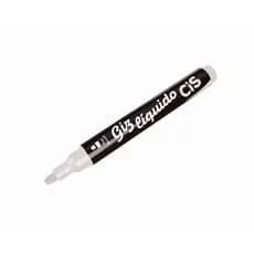 Marcador pincel caneta Giz Líquido 5mm Branco - Cis
