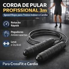 Corda de Pular Profissional 3m para CrossFit – Speed Rope para Treino Indoor e Cardio