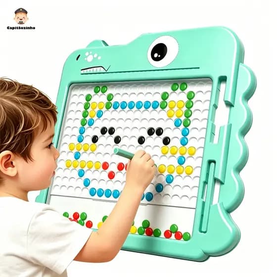 Lousa Mágica Caneta Magnética prancheta Infantil Educativo Autismo Cartelas 20 Desenhos