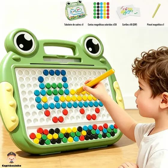 Lousa Mágica Caneta Magnética Prancheta Infantil Educativo Autismo Cartelas Desenho