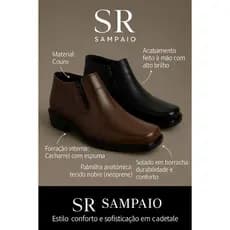 Bota Social Masculina Zíper Lateral Bico Quadrado Conforto Extremo Ideal para trabalho e Eventos