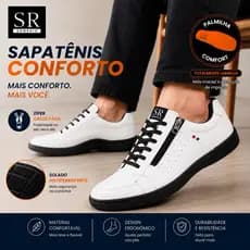 Sapatens Masculino Casual Zíper Calce Fácil Linha Confort Macio Leve Palmilha EVA