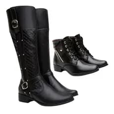 Botas Feminina Montaria Cano Longo E Coturno Combo 2 Pares Preço de Fábrica Promoção