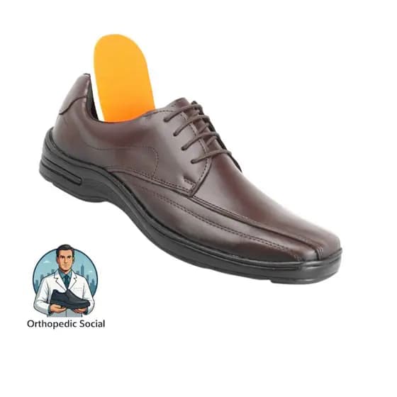 Sapato Social Marrom Couro Linha Confort Ortopédico Masculino Preço de Fábrica Entrega Imediata
