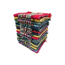 Kit 10 Tapetes Estampado 100% Algodão Luxuoso Porta Piso Listrado