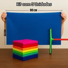 Panos Chão Microfibra Gigante Kit 5 Un 80x60cm Direto da Fábrica Multiuso Casa Carro Frete Grátis