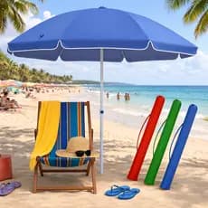 Guarda Sol Grande Gigante 2,40m Verão Praia Piscina Proteção UV  Vareta Reforçada Cores Aleatórias!!