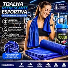 Toalha de Rosto Refrescante Microfibra Multifuncional Seca Rápido Academia Corrida Com Garrafa S/A!!