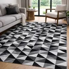 Tapete Para Sala Quarto Antiderrapante Grande e Pequeno Escritório Moderno Geométrico