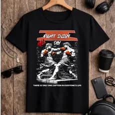 CAMISETA BLUSA BOX LUTA ESTAMPA AESTHETIC, fight amador, CAMISA UNISSEX PRETA ALGODÃO