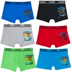 KIT 6 CUECA BOX INFANTIL MENINO CUEQUINHAS COLORIDAS ALGODÃO VESTE DE 6 Meses A 10 ANOS