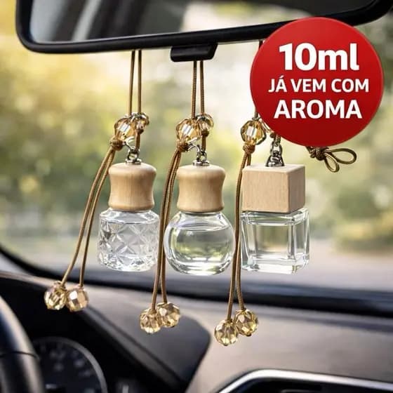 Mini Aromatizador Veicular 10ml Chá Branco para Pendurar – Cheirinho Duradouro e Agradável.