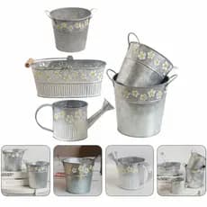 Vasos Retrô Decoração Plantas E Flores Artificiais Baldes Vintage