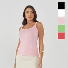 Regata de Alcinha Lisa em cotton KB3049-A