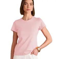 Blusa Feminina T-shirt 100% Algodão Gola Redonda Malha Premium Kb301-c1