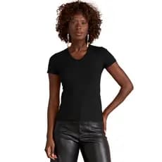 Camiseta Feminina Básica manga curta em cotton gola V KB305
