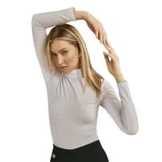 Blusa De Inverno Gola Alta Manga Longa Em Cotton Kb355-c1
