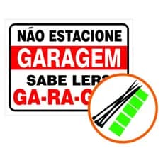Placa em PVC Proibido Estacionar para Portões de Grade ou Chapa - Diversos Modelos