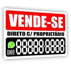 Placa Vende-se Aluga-se Comércio Imóveis Casa Terreno Apartamento com Dígitos 29 x 39 cm (Não é personalizada)