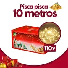 Pisca Pisca Natal Cordão 100 Leds 10m 8 Funções Cor Branco Quente 110v