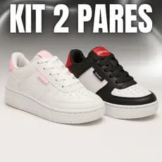 Kit 2 Pares Tênis Feminino Casual Blogueira Leve Confortável Para Uso Diário