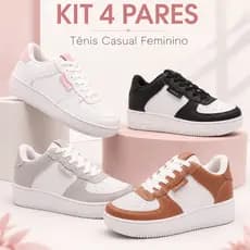Kit 4 Pares de Tênis Feminino que Toda Mulher Precisa Ter Conforto Real e Visual Arrasador Agora