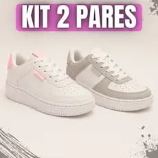Kit 2 Pares Tênis Feminino Confortável Leve Para Caminhada E Dia A Dia