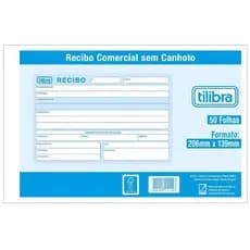 Bloco Recibo Comercial com 50 Folhas Sem canhoto
