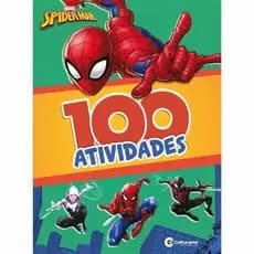Kit Livro de atividades do Homem Aranha e Canetinha de 12 cores.