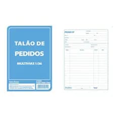Impresso Talão de Pedido 1/36 Multivias 50 fls. 104 mm x 146 mm - Pauta Branca
