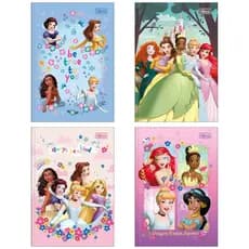 Caderno brochura capa dura universitário princesas 80 folhas - Tilibra