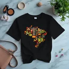 Camiseta Feminina Estampa Brasil Diversos Rio de Janeiro - Camisa de Malha 100% Algodão - Envio Imediato - Spyke Shop