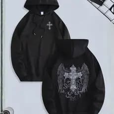 Moletom Canguru Estampa Cruz Gótica Hoodie Streetwear Unissex Moda Envio Rapido