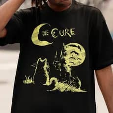 Camiseta Básica Camisa The Cure Rock Robert Moon Cat Gato Teen Britanico Unissex 100% Algodão - Envio Rápido - Big Vest