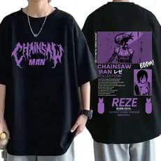Camiseta Masculinsa Anime Homem Motosserra Reze - Camisa de Malha 100% Algodão - Envio Imediato - Spyke Shop