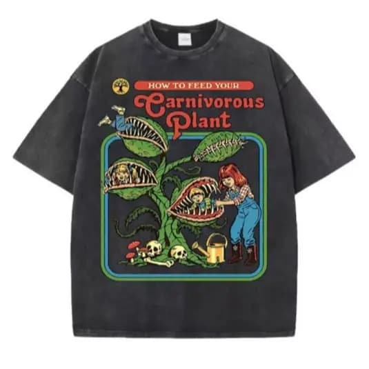 Camiseta Unissex Estampa Plantas Carnívoras - Camisa de Malha 100% Algodão - Envio Imediato - Spyke Shop