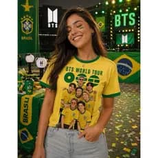 Camiseta BTS  | Bangtan boys |Army, Arirang tour ot7 Jungkook Jimin Rm J-hope suga jin v 100% Algodão Envio Rápido