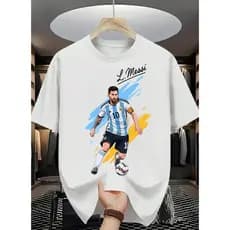 Camiseta Masculina Lionel Messi Lançamento Camiseta 100% Algodão Camisetão Solta Plus Size Camiseta - Spyke Shop