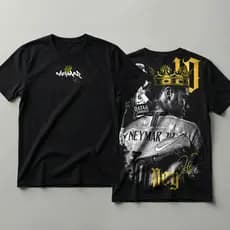 Camiseta 100% Algodão Estampa Futebol Neymar Jr Envio Rápido
