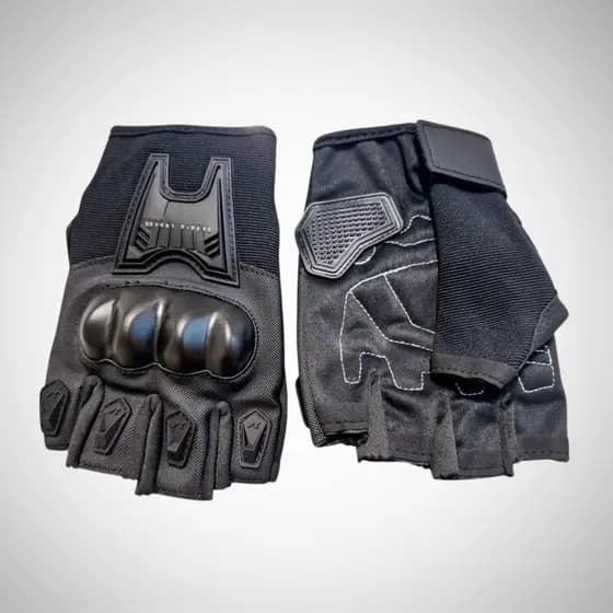Luva de Moto Motoqueiro Motocross Preta Luvas Masculinas Meio Dedo Alta Qualidade Luvas Meio Dedo