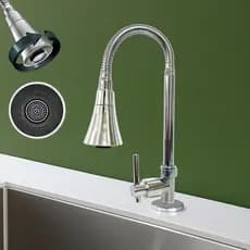 Torneira Pia Cozinha Gourmet Inox Cozinha Bancada Flexível 1/4 de Volta Metal